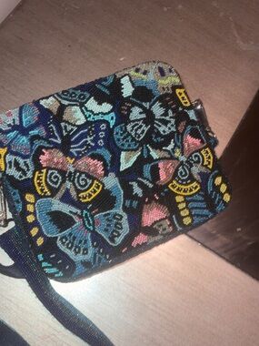 Tiana Beaded Butterfly Crossbody Bag - Multicolor